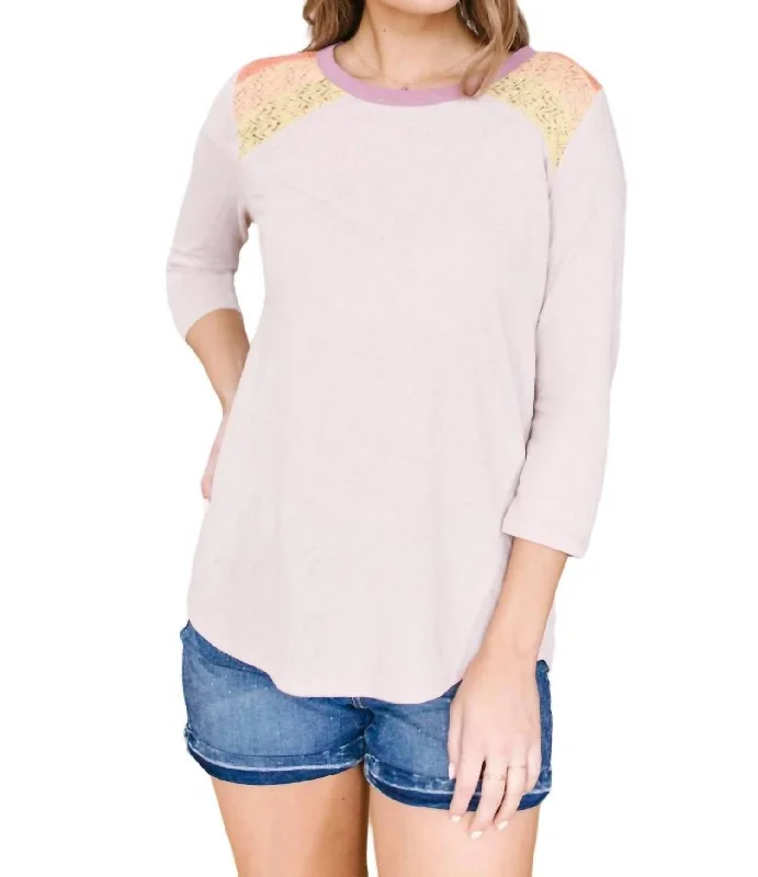 Luxe Style Discounts Playful Patches Top In Pink