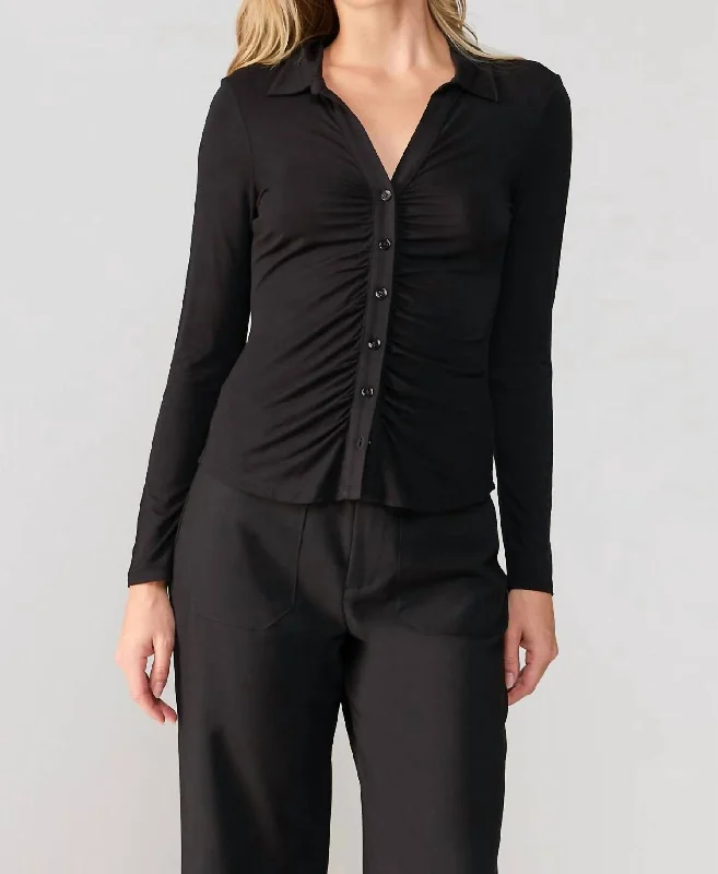 Contemporary Fashion Sale Dreamgirl Button Up Top In Black