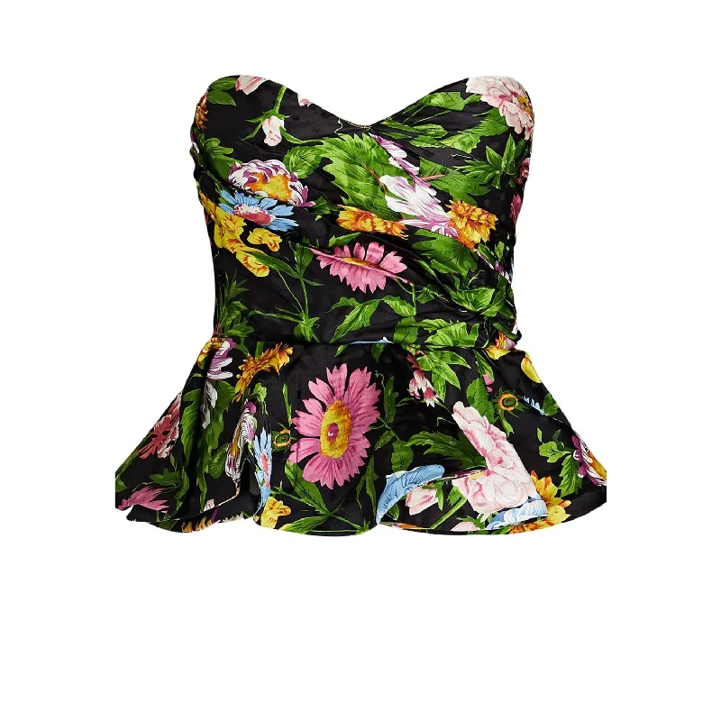 Urban Fashion Women's Tara Floral Peplum Top In Victoria Print