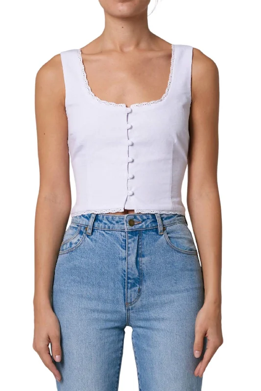 High-End Style Discounts Paloma Top In Vintage White