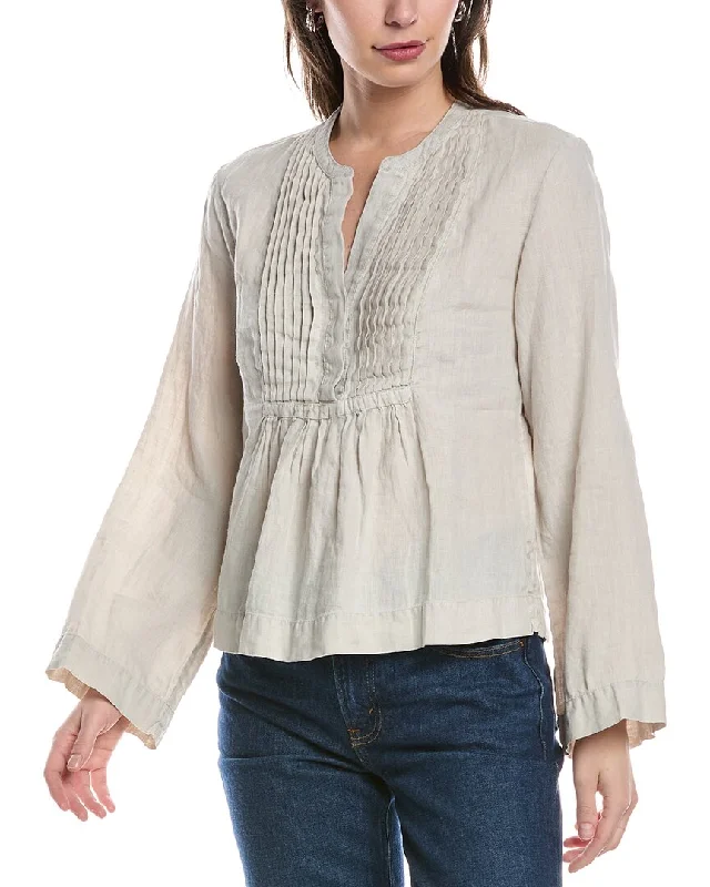 Limited Time Flash Sale James Perse Pintuck Linen Top