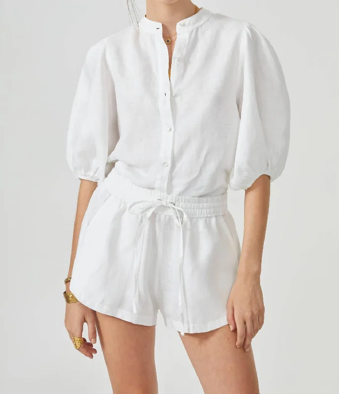 Low Price Special Bubble Linen Shirt In White