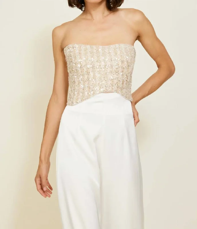 Trend Forward Threads Pearl Top In Ivory