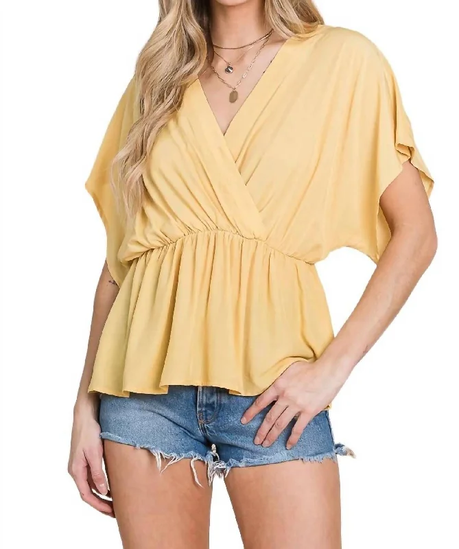 Season Offer Babydoll Top In Honey