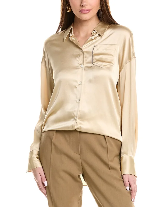 Seasonal Picks Brunello Cucinelli Silk-Blend Shirt