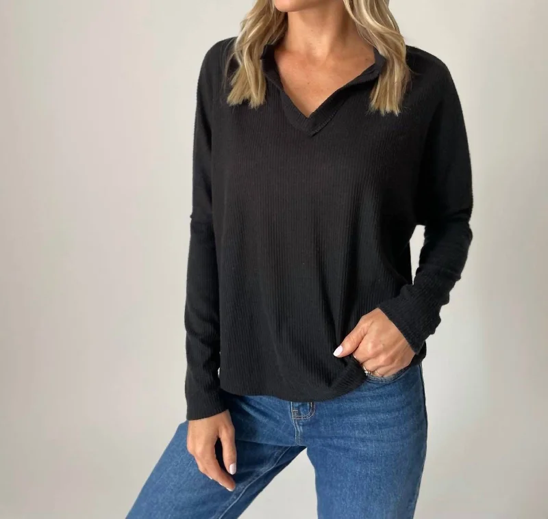 Fashion Sale Molly Ribbed Top In Black