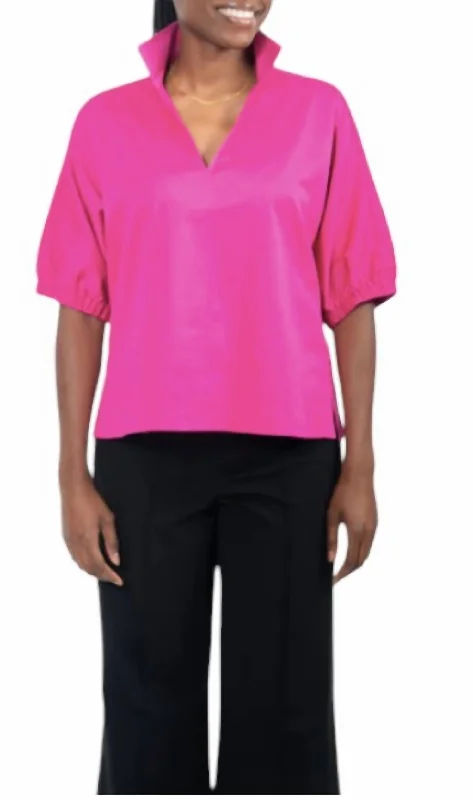 Contemporary Casual Deals Poppy Top In Fuchsia Fedora