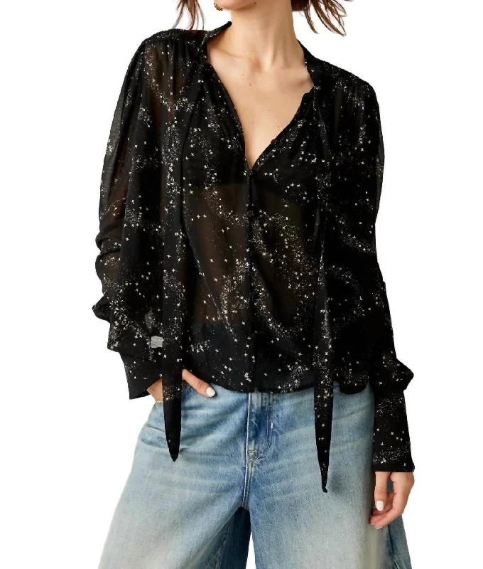 Casual Yet Chic Sales Stars Align Printed Top In Night Combo