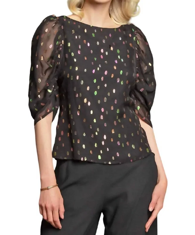 Romantic Fashion Discounts Juliette Top In Tosca Dot