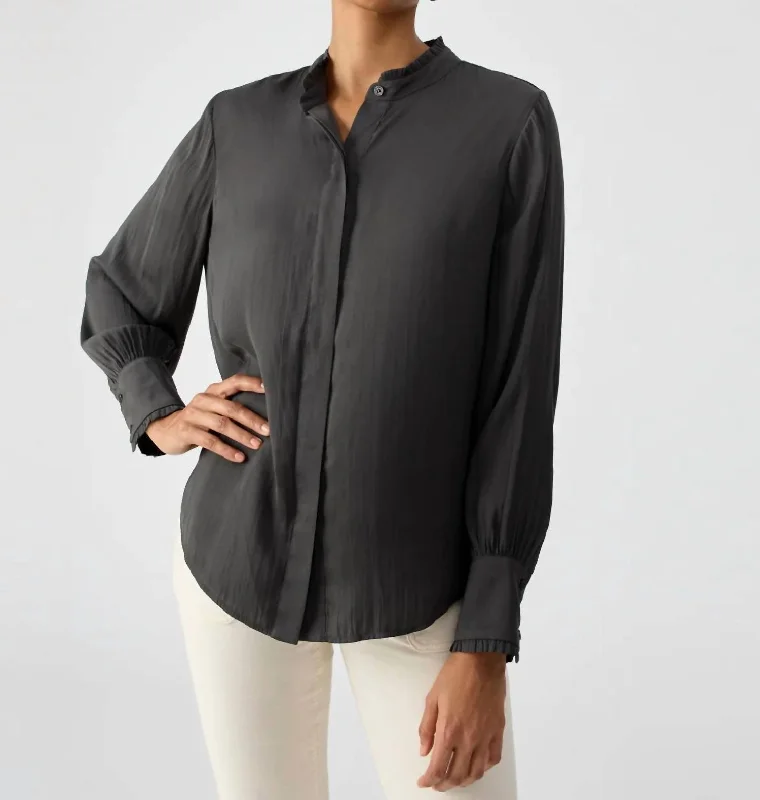 Huge Price Cut Feeling Good Sateen Shirt In Magnet