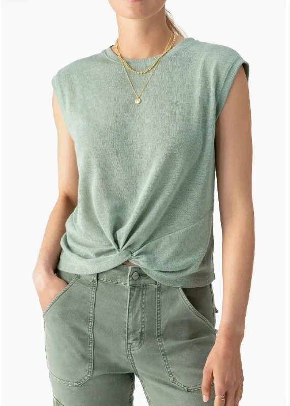 Modern Chic Discounts Knot Your Ordinary Top In Spruce