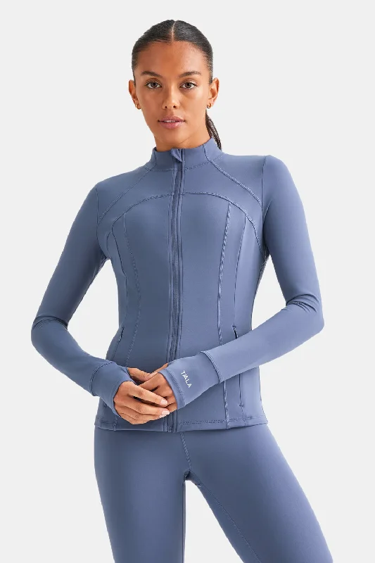 Women's Elegant Clothing Sets Limited Stock, Big Sale SKINLUXE ZIP THROUGH FULL LENGTH RUNNING TOP - VINTAGE BLUE