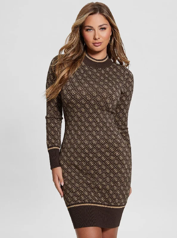 Women's Seasonal Garments Urban Fashion Brown Lise Logo Mini Dress