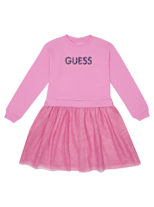 Chic Women's Outfit Flash Sale, Don'T Miss Eco Pink Logo Frill Dress (2-7)