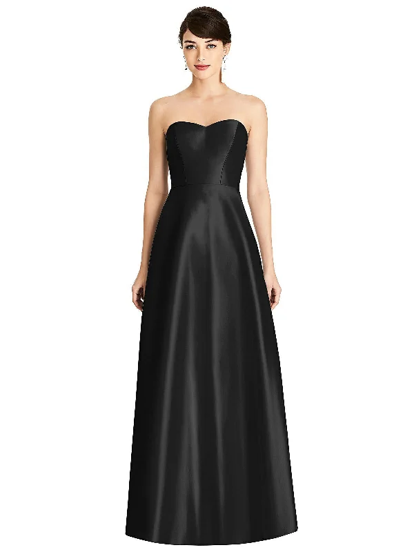 Women's Casual Attire Best-Sellers Strapless A-Line Satin Dress with Pockets