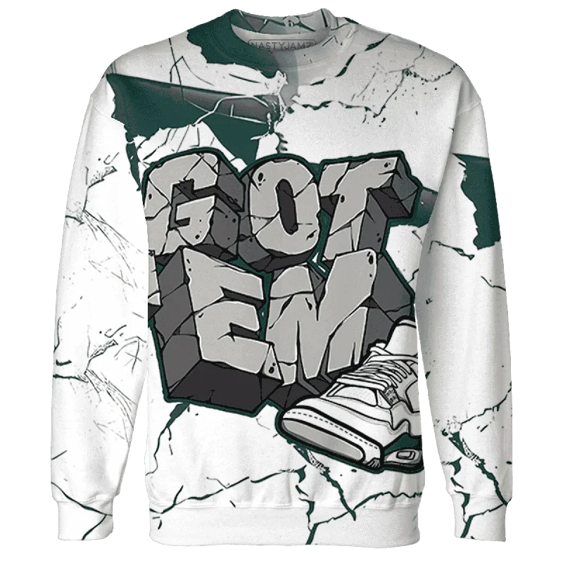 Oversized And Relaxed Unisex Fashion Comfortable Chic NastyJamz Oxidized Green 4s Sweatshirt Match Got Em All-Over Print