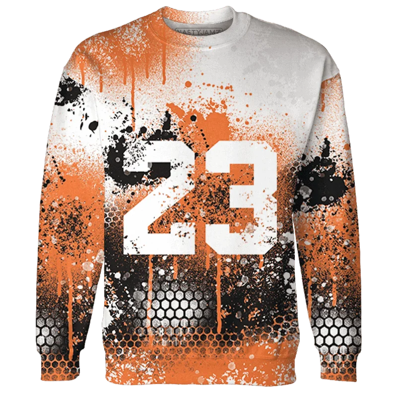 Sleek And Contemporary Gender-Free Outfits Style Upgrade NastyJamz AM TW White Orange Sweatshirt Match 23 Painted Graffiti