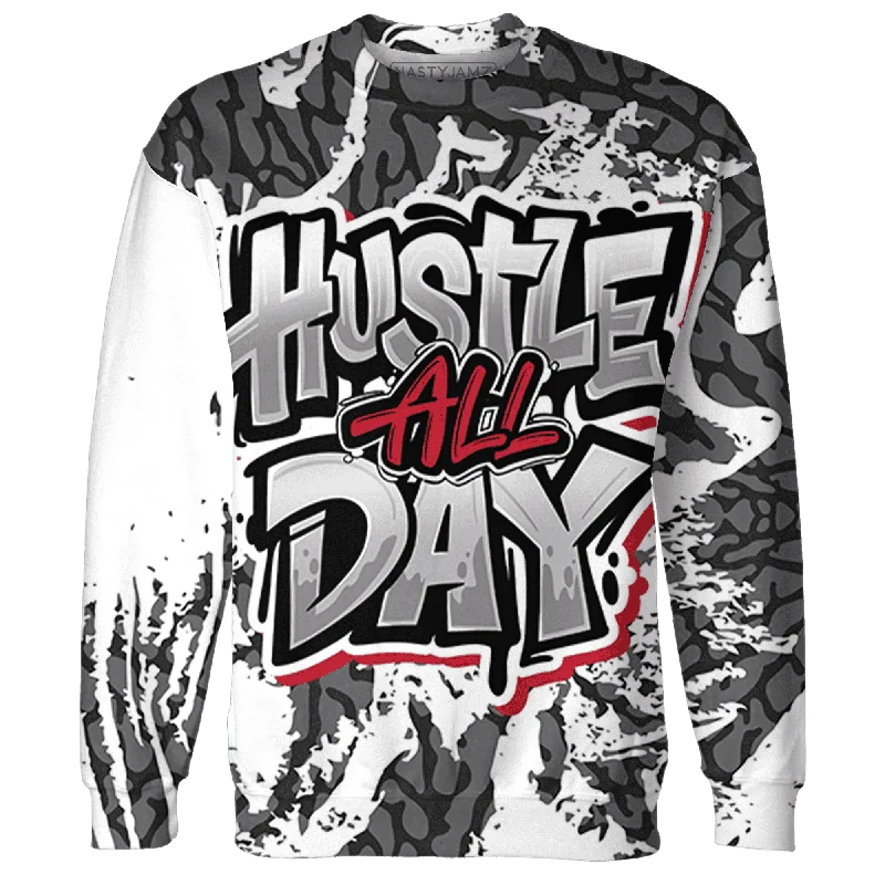 Sustainable And Ethical Unisex Clothing Exclusive Sale NastyJamz Cement Grey 3s Sweatshirt Match Hustle All Day All-Over Print