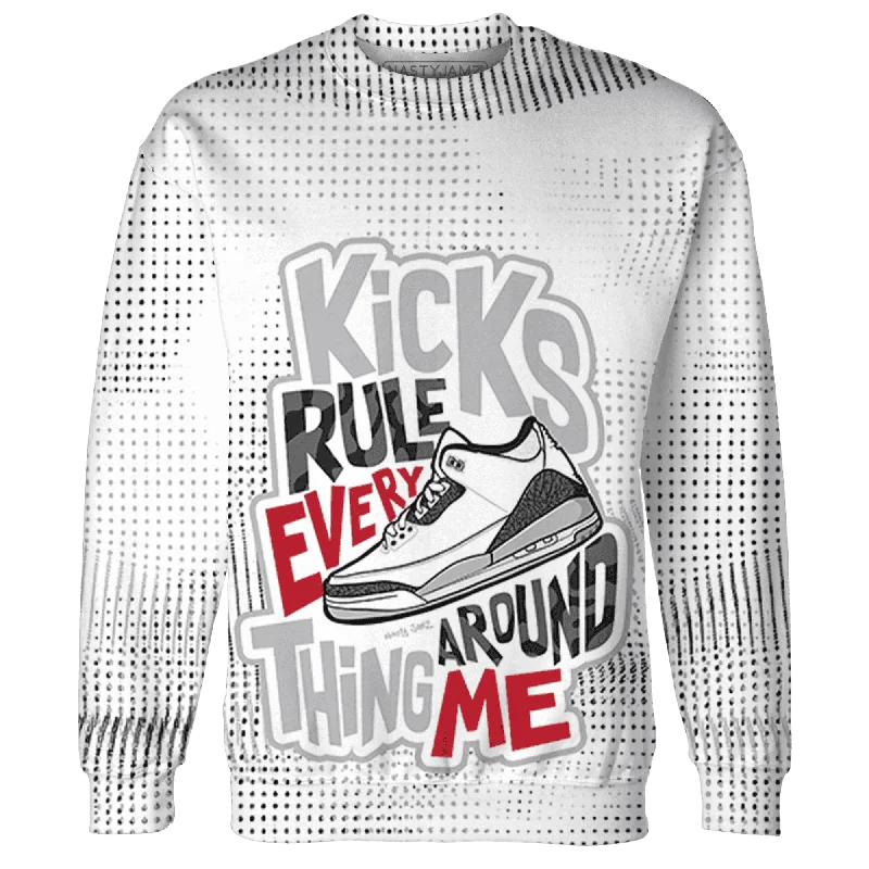 Sleek And Contemporary Gender-Free Outfits Buy More, Save More NastyJamz Cement Grey 3s Sweatshirt Match Kicks Rule All-Over Print