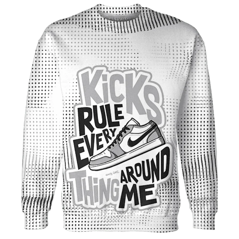 Bold And Trendy Gender-Neutral Outfits Browse Our Top Products NastyJamz Wolf Grey 1s Sweatshirt Match Kicks Rule All-Over Print